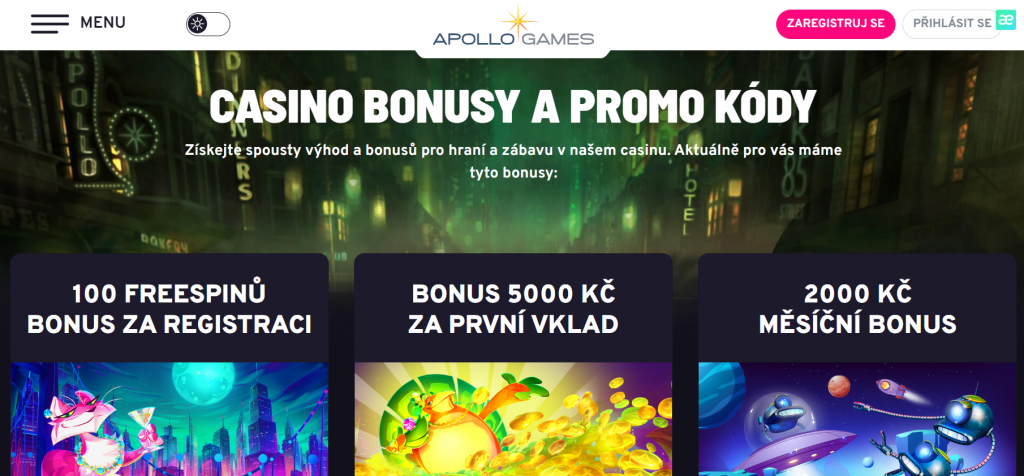 Stránka s propagačními akcemi od Apollo Games